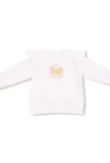 Angel Dear Cutie Pie Ruffle Shoulder French Terry Sweatshirt Cutie Pie Embroidery