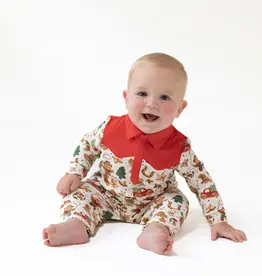 Angel Dear Cowboy Christmas L/S Cowboy Romper