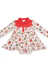 Angel Dear Cowgirl Christmas Cookies L/S Cowgirl Bodysuit Dress