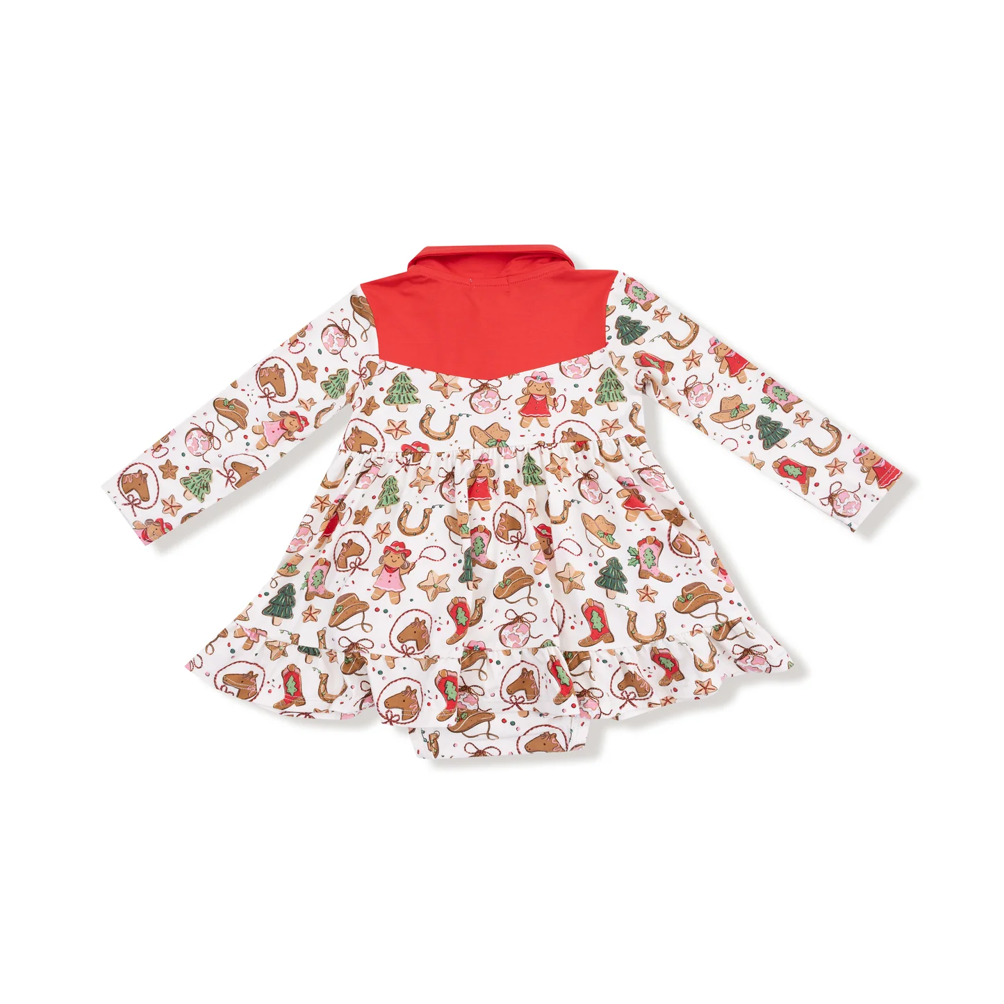 Angel Dear Cowgirl Christmas Cookies L/S Cowgirl Bodysuit Dress