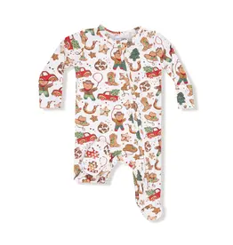 Angel Dear Cowboy Christmas Cookies 2 Way Zipper Footie