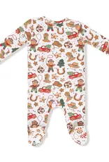 Angel Dear Cowboy Christmas Cookies 2 Way Zipper Footie