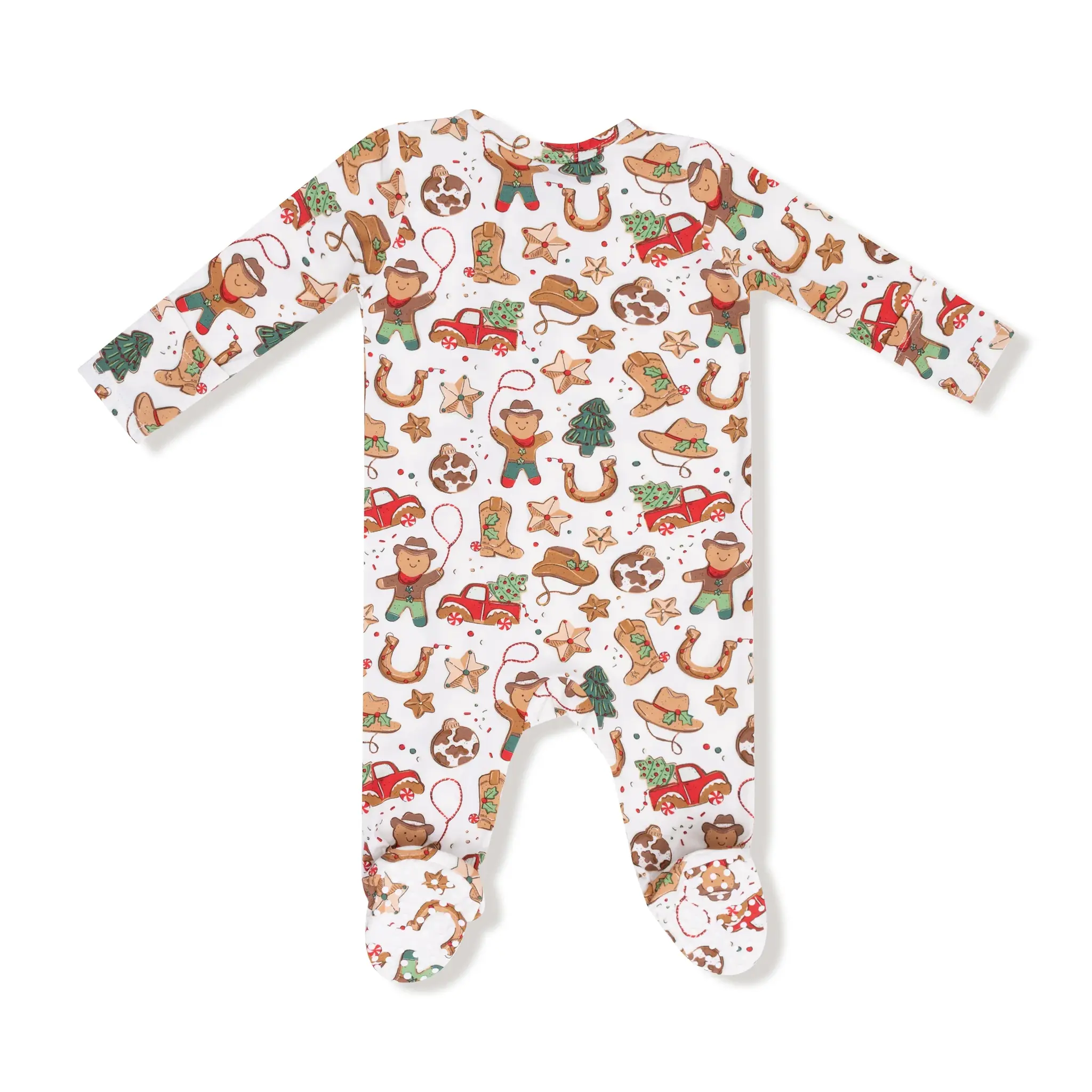 Angel Dear Cowboy Christmas Cookies 2 Way Zipper Footie