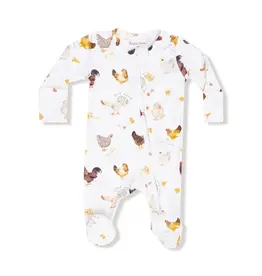 Angel Dear Collector Chickens Unisex 2 Way Zipper Footie