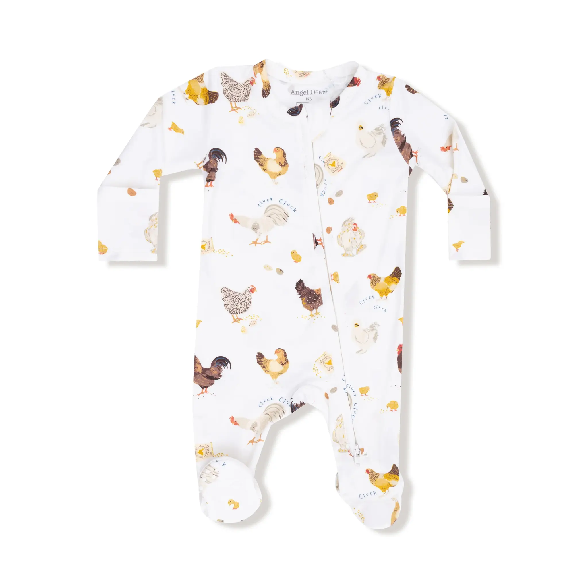 Angel Dear Collector Chickens Unisex 2 Way Zipper Footie