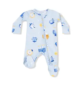 Angel Dear Hanukkah Blue 2 Way Zipper Footie