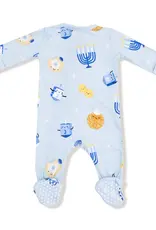 Angel Dear Hanukkah Blue 2 Way Zipper Footie