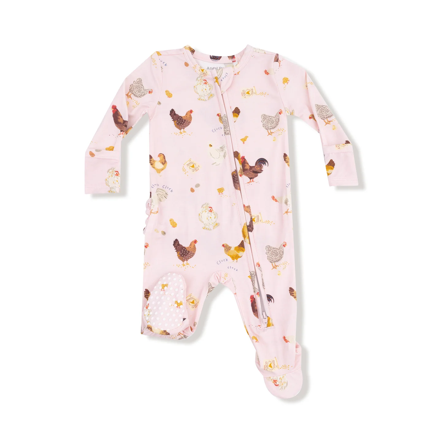 Angel Dear Collector Chickens - Pink - 2 Way Ruffle Zipper Footie