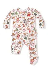Angel Dear Cowgirl Christmas Cookies 2 Way Zipper Ruffle Back Footie