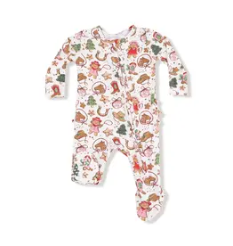 Angel Dear Cowgirl Christmas Cookies  2 Way Zipper Ruffle Back Footie