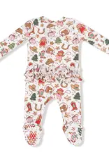 Angel Dear Cowgirl Christmas Cookies 2 Way Zipper Ruffle Back Footie