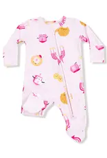 Angel Dear Hanukkah - Pink - 2 Way Zipper Ruffle Back Footie