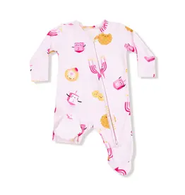 Angel Dear Hanukkah - Pink - 2 Way Zipper Ruffle Back Footie