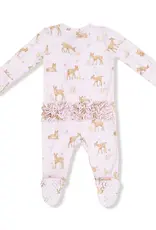 Angel Dear Little Fawn 2 Way Zipper Ruffle Back Footie