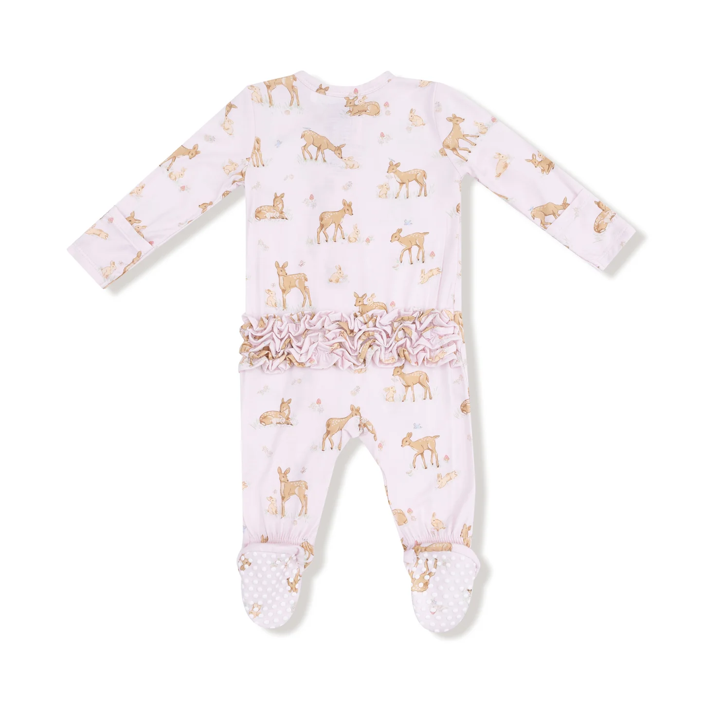 Angel Dear Little Fawn 2 Way Zipper Ruffle Back Footie