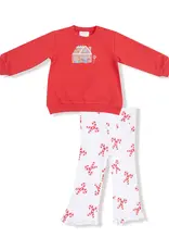 Angel Dear Candy Canes Puffy L/S Oversized Sweatshirt & Flared Pant
