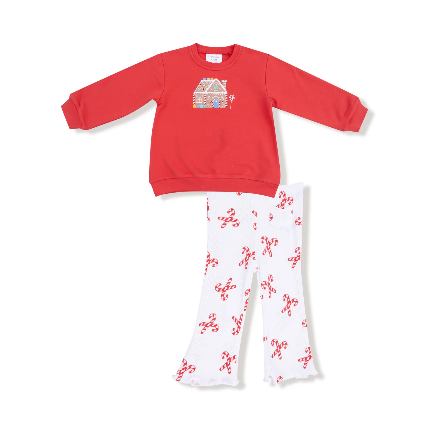 Angel Dear Candy Canes Puffy L/S Oversized Sweatshirt & Flared Pant