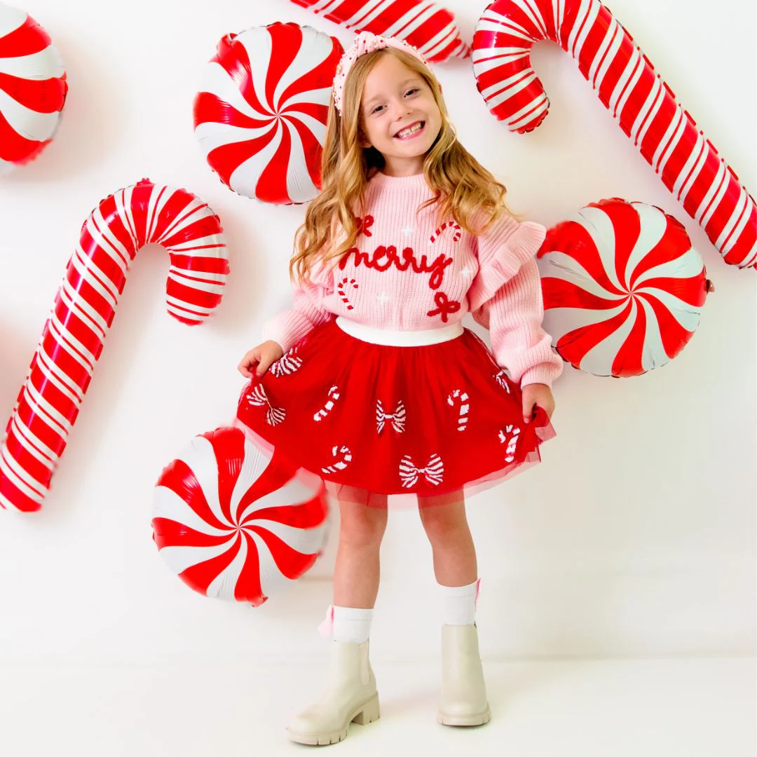 Sweet Wink Candy Cane Coquette Sequin Christmas Tutu
