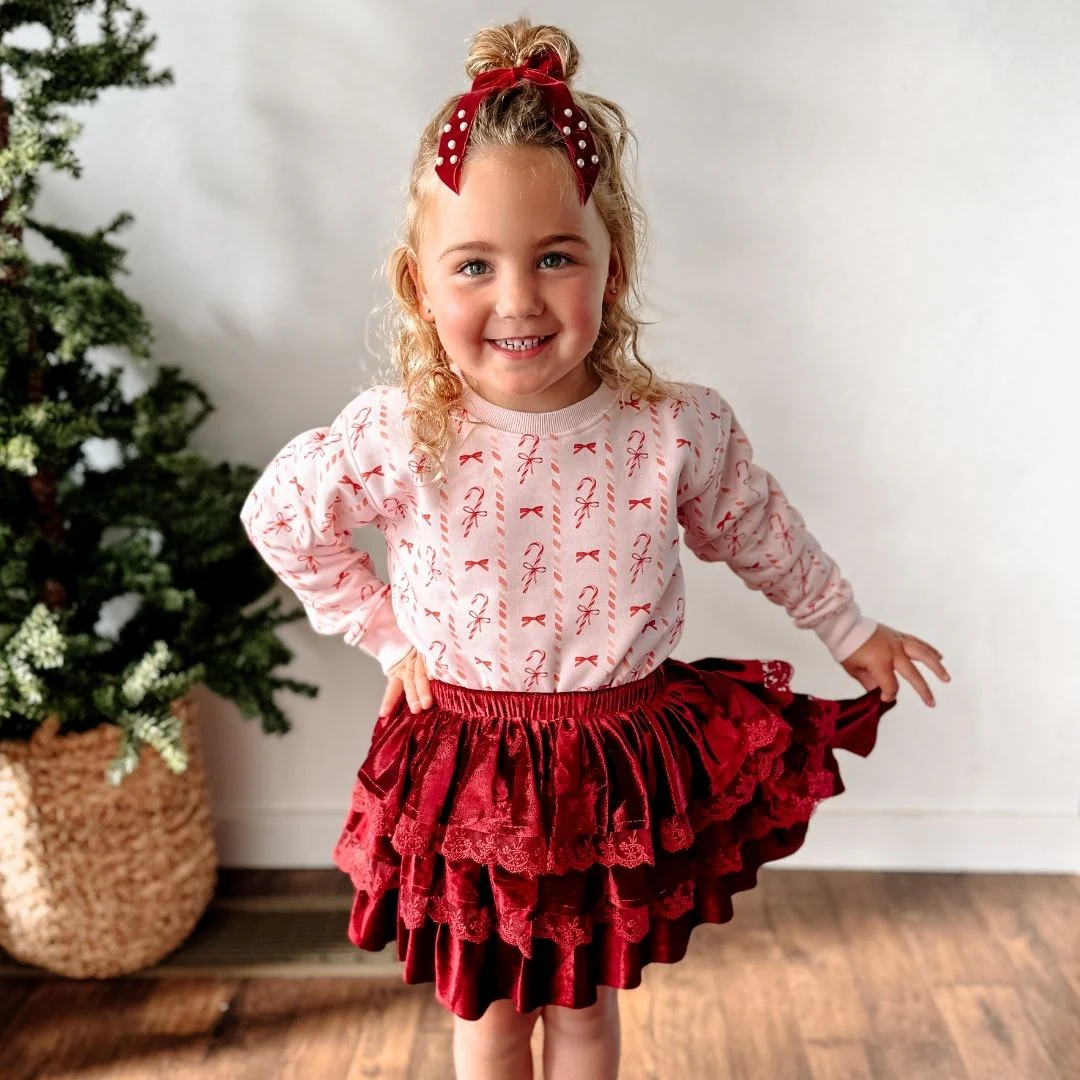 Sweet Wink Candy Cane Lane Christmas Sweatshirt Ballet