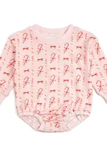 Sweet Wink Candy Cane Lane Christmas Long Sleeve Romper Ballet