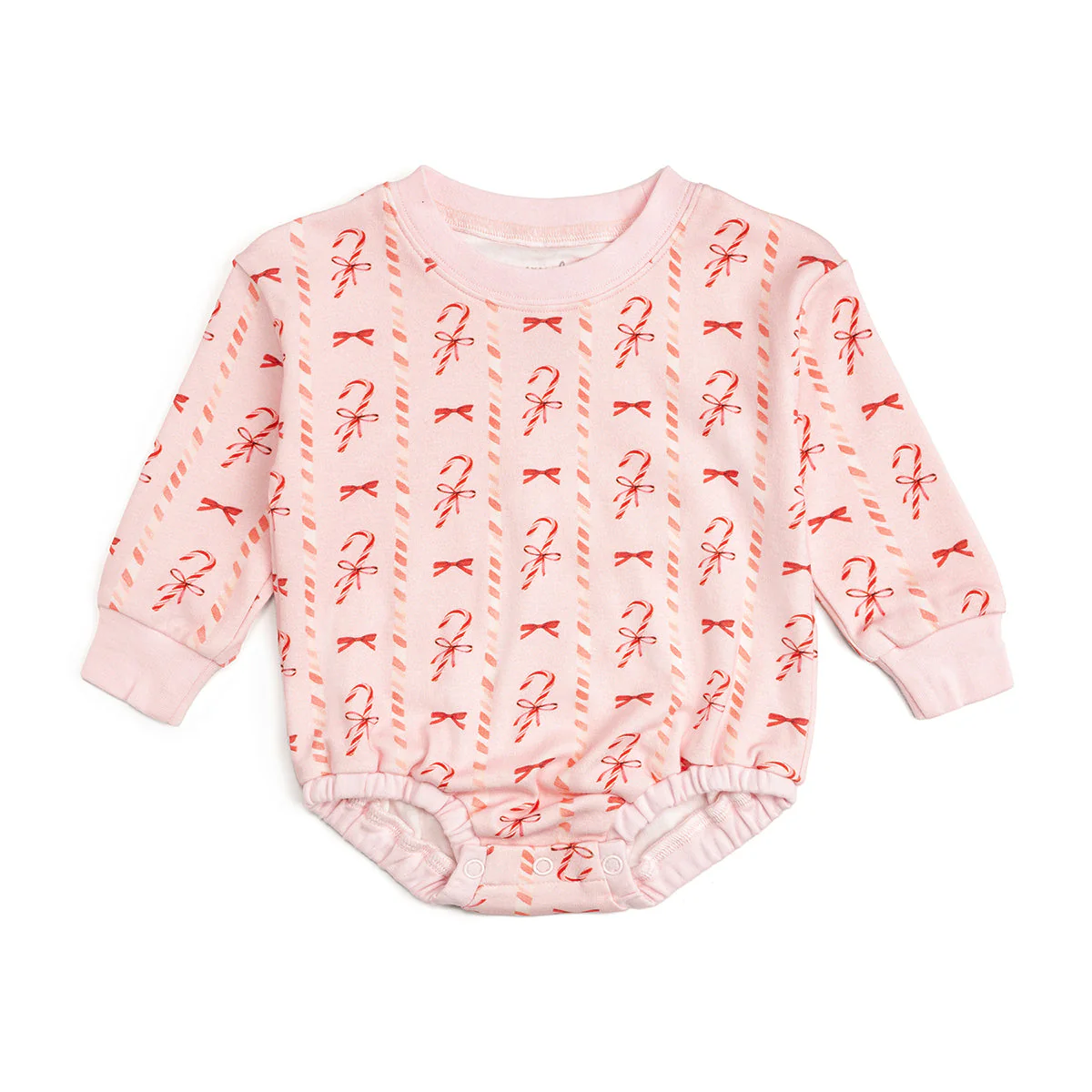 Sweet Wink Candy Cane Lane Christmas Long Sleeve Romper Ballet