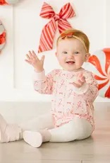 Sweet Wink Candy Cane Lane Christmas Long Sleeve Romper Ballet