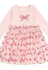 Sweet Wink Candy Cane Confetti Christmas Long Sleeve Tutu Dress