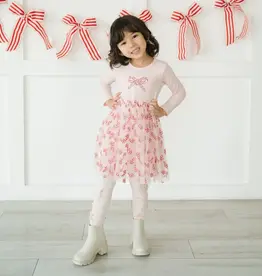Sweet Wink Candy Cane Confetti Christmas Long Sleeve Tutu Dress