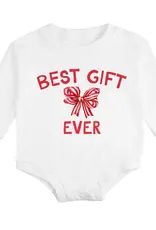 Sweet Wink Best Gift Ever Christmas Long Sleeve Romper White