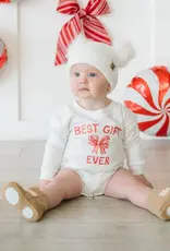 Sweet Wink Best Gift Ever Christmas Long Sleeve Romper White