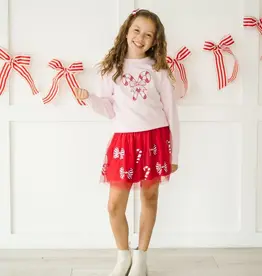 Sweet Wink Candy Cane Patch Christmas Sweatshirt Ballet