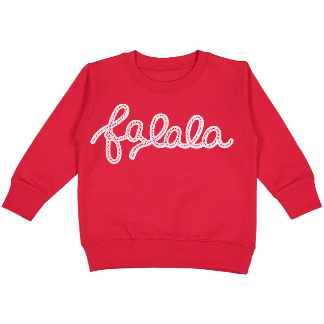 Sweet Wink Falala Patch Christmas Sweatshirt Red