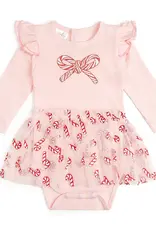 Sweet Wink Candy Cane Confetti Christmas Long Sleeve Tutu Bodysuit