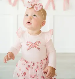 Sweet Wink Candy Cane Confetti Christmas Long Sleeve Tutu Bodysuit
