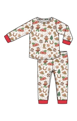 Angel Dear Cowboy Christmas Cookies L/S Loungewear Set