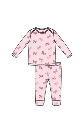 Angel Dear Candy Cane Bows Loungewear Set