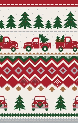 Angel Dear Red Truck Fair Isle - L/S Loungewear Set