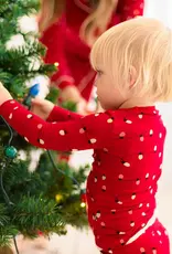 Kickee Pants Print Long Sleeve Pajama Set - Crimson Holiday Lights