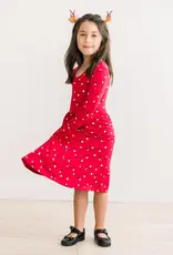 Kickee Pants Print Long Sleeve Twirl Dress with Pockets - Crimson Holiday Lights