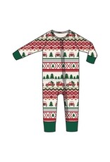 Angel Dear Red Truck Fair Isle 2 Way Zipper Romper