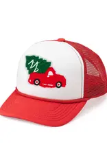 Sweet Wink Christmas Truck Patch Trucker Hat Red/White