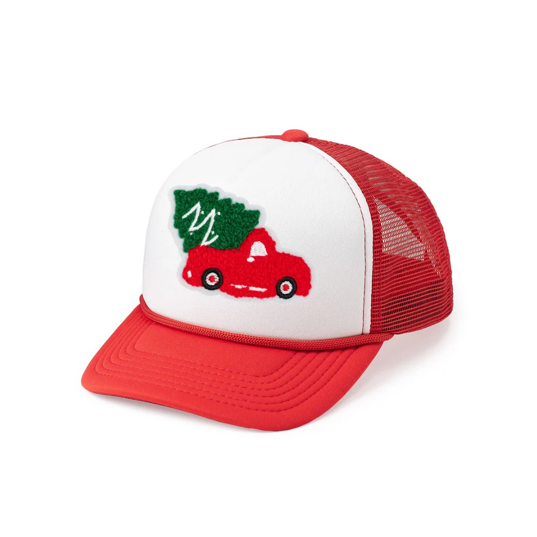 Sweet Wink Christmas Truck Patch Trucker Hat Red/White