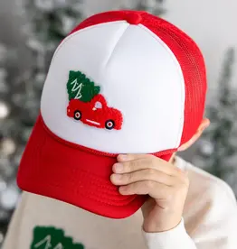 Sweet Wink Christmas Truck Patch Trucker Hat Red/White