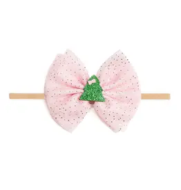 Sweet Wink Christmas Tree Tulle Bow Baby Headband