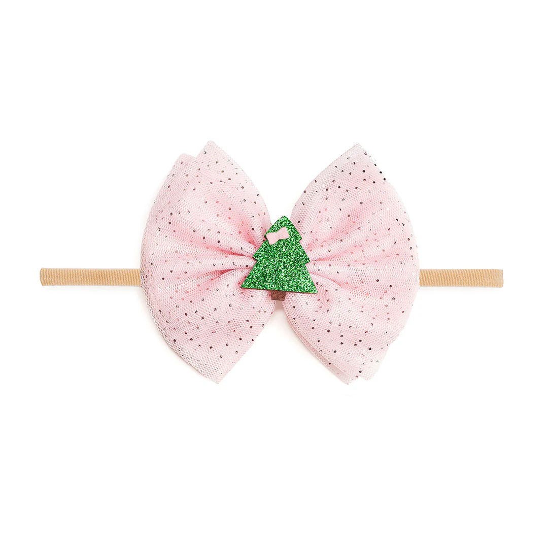 Sweet Wink Christmas Tree Tulle Bow Baby Headband