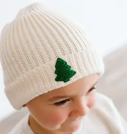Sweet Wink Tree Patch Christmas Beanie Natural