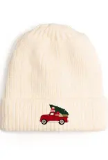 Sweet Wink Christmas Truck Patch Beanie Natural