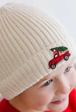 Sweet Wink Christmas Truck Patch Beanie Natural