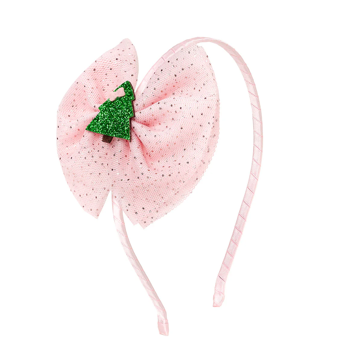 Sweet Wink Christmas Tree Tulle Bow Headband