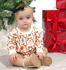 Sweet Wink Christmas Cutie Long Sleeve Romper Natural